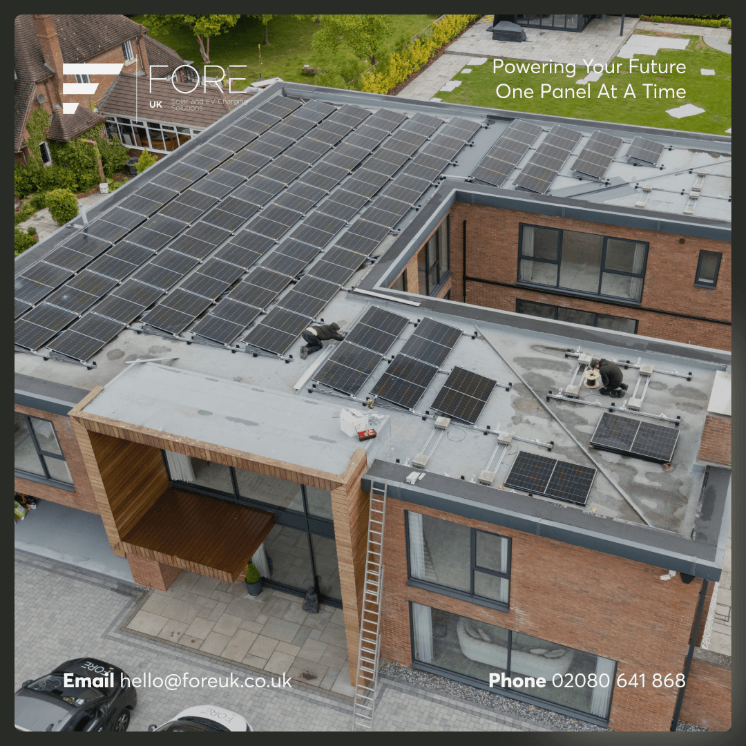 Fore UK commercial solar installation aerial view
