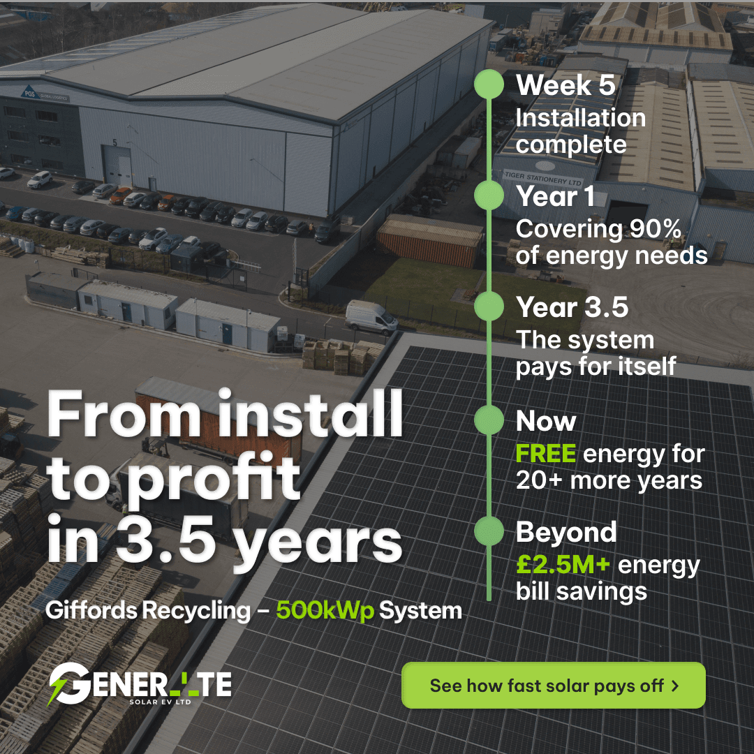 Generate Solar EV case study showing ROI timeline